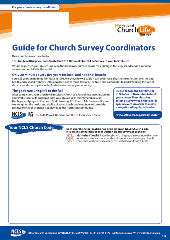 2016 national church life survey church survey